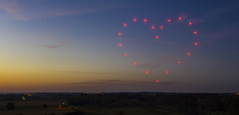 drone light show heart shape