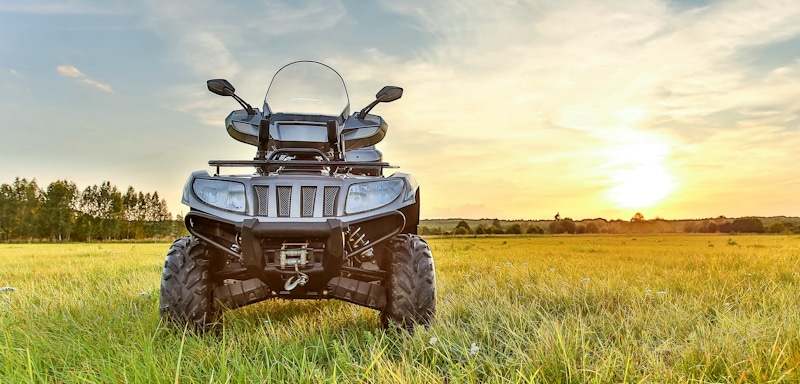 atv in the middle of a field