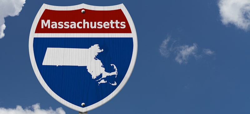 Massachusetts state name sign