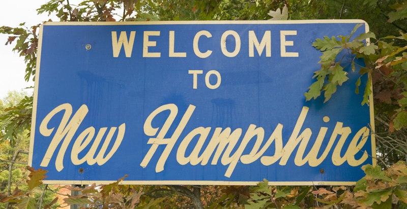 welcome to new hampshire sign
