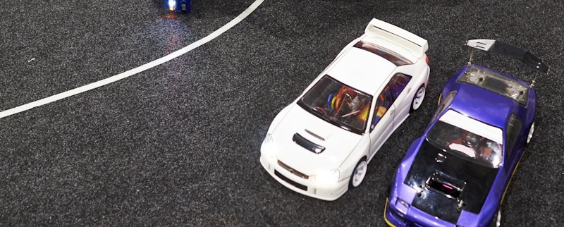 white and blue rc cars