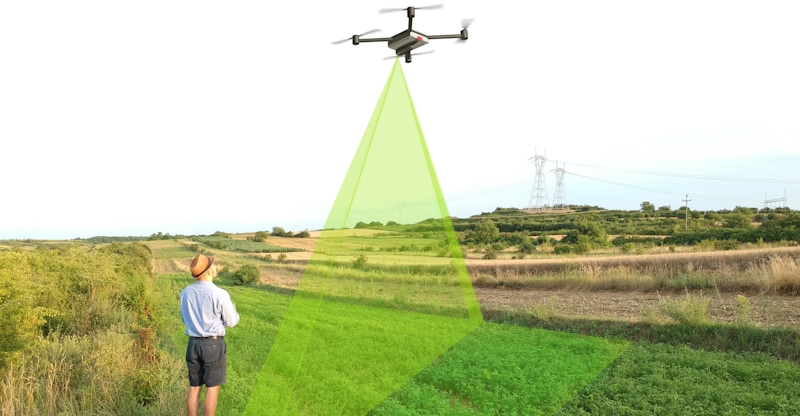 scanning drone green