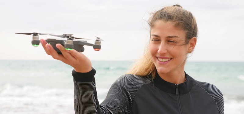 beach drone woman