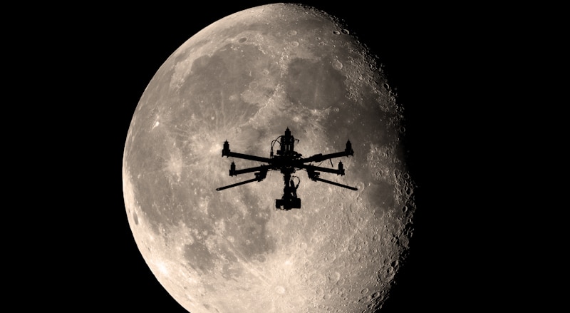 moon drone fly