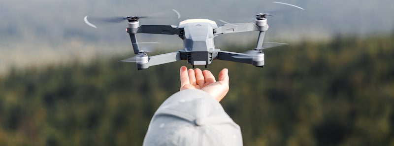 men catch drone
