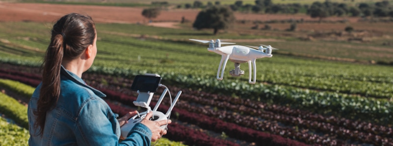 woman fly drone california