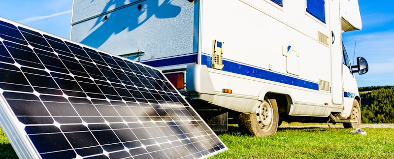 camper with solar panel