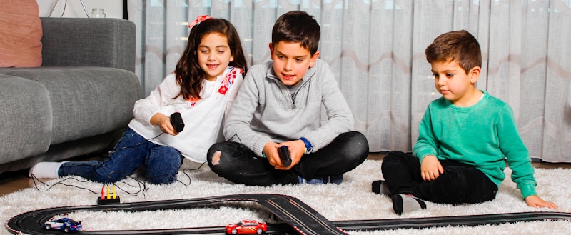 kids with slot cars