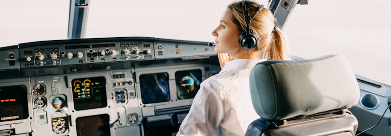 woman pilot airplane
