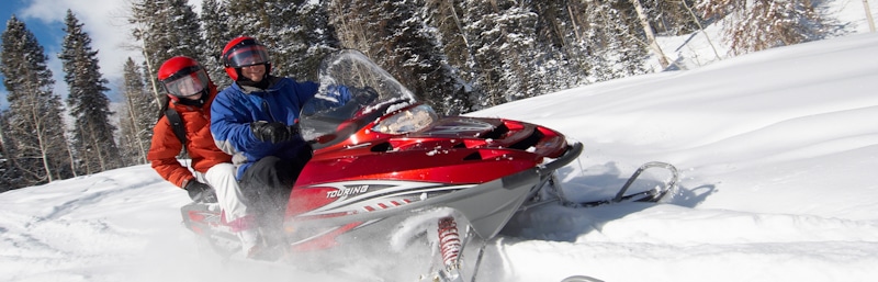 snowmobile red snow