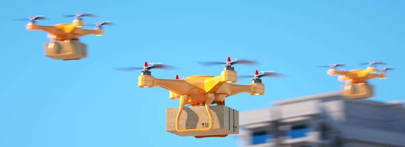 delivery drones yellow